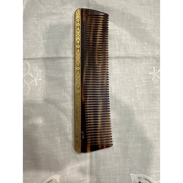 Gold Vintage Vanity, Mirror, Brush and Comb Set- 3 Pieces For Sale - Image 8 of 8