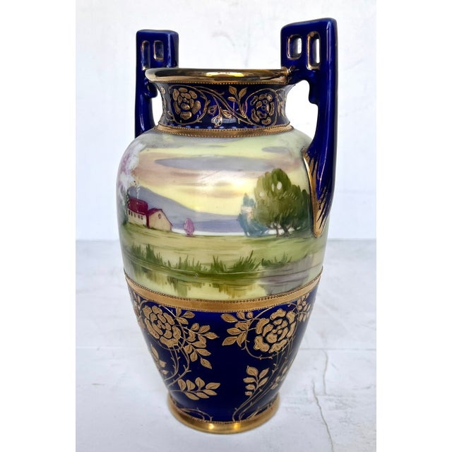 Antique Early 1900s Nippon Porcelain Hand Painted Vase For Sale In Dallas - Image 6 of 16