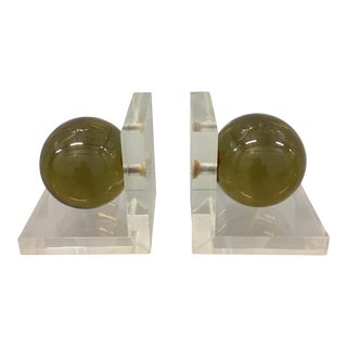 Ritts Lucite Bookends - A Pair For Sale