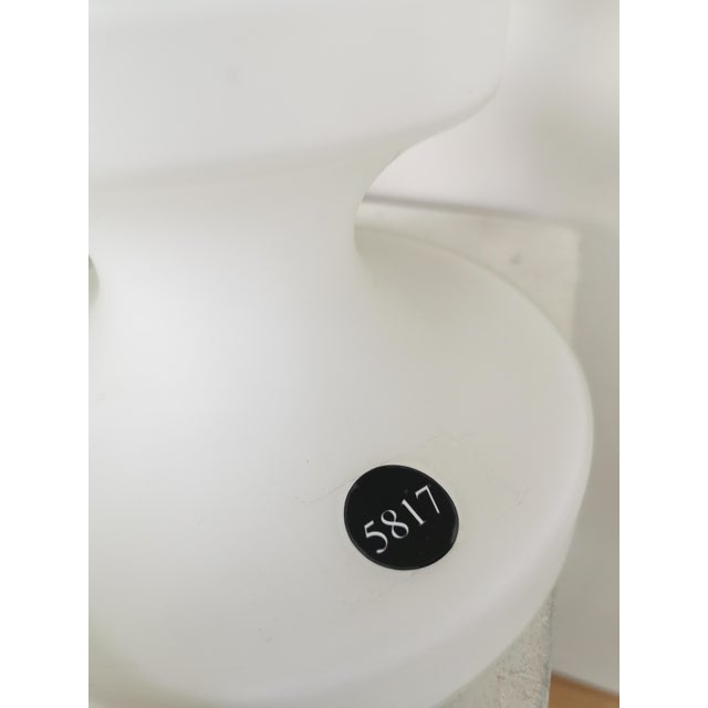 1970s Vintage White Glass Table Lamps by Ivan Jakes, Former Czechoslovakia, 1960s, Set of 2 For Sale - Image 5 of 18