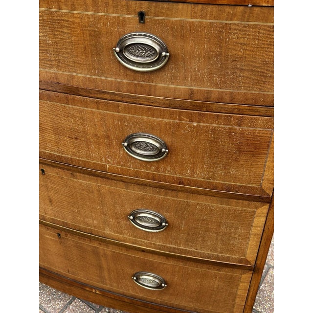 Bow Front Chest of Drawers in Inlaid Mahogany For Sale - Image 6 of 11