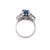 2.51 Carat Oval Blue Sapphire & Mixed Diamond Platinum Filigree Ring, Size 4 For Sale - Image 9 of 12