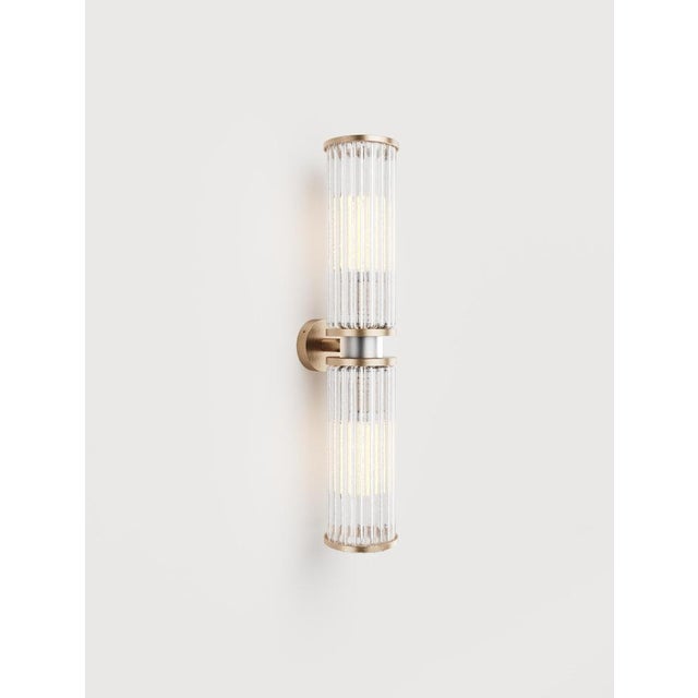 Black Magda IV Wall Lamp in Brass with Aluminum and Fluted Glass by Studio Marine Breynaert For Sale - Image 8 of 9