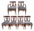 Set of 6 Neoclassical Dining Chairs With Carved Swag Backs, Blue Velvet Upholstery For Sale