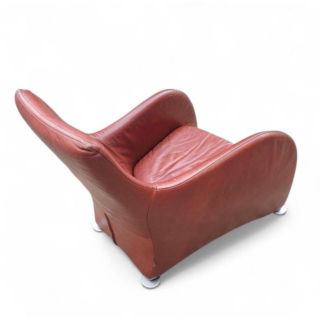 Brown Leather Lounge Chair by Gerard Van Den Berg for Montis, 1990s For Sale - Image 3 of 18