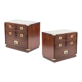 Military Officer's Campaign Style Side Chests - A Pair For Sale