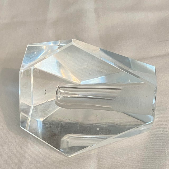 Antique Art Deco Clear Czech Glass Perfume Bottle With Stopper For Sale In Sacramento - Image 6 of 11