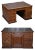 Antique Victorian English Double Sided Twin Pedestal Kneehole Desk in Oak with 18 Drawers For Sale
