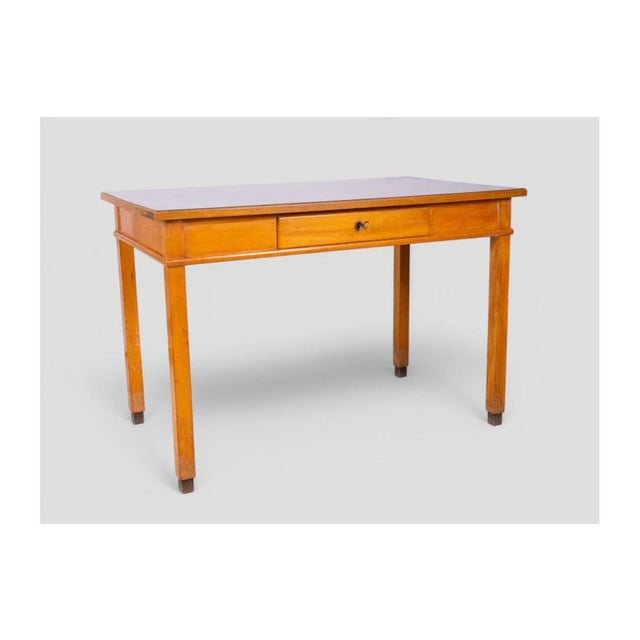 Vintage Wooden Desk with Green Top, 1950s For Sale - Image 3 of 11