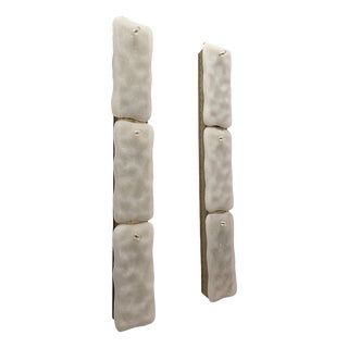 Vintage Glass Wall Sconce Lamps attributed to Kaiser Leutchen from Kaiser Idell / Kaiser Leuchten, 1960, Set of 2 For Sale