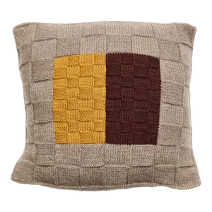 Andes Topaz Hand Knitted Andes Wool Pillow Cover Only