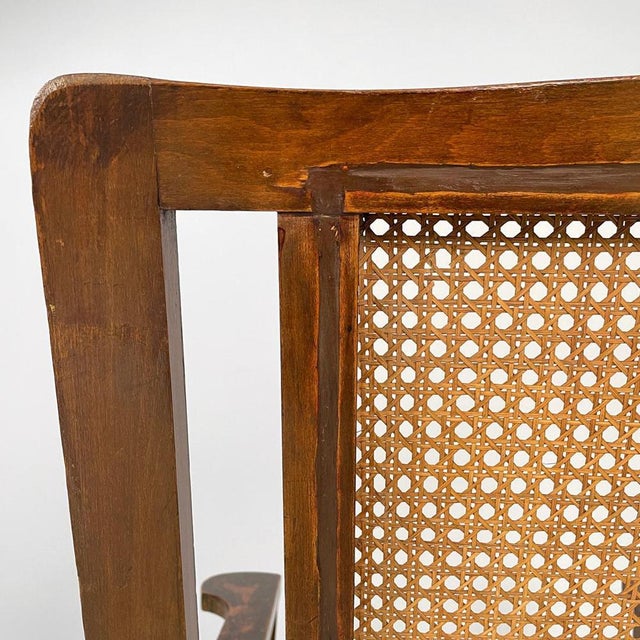 Antique Italian Wood and Vienna Straw Armchair, Early 1900s For Sale - Image 10 of 18