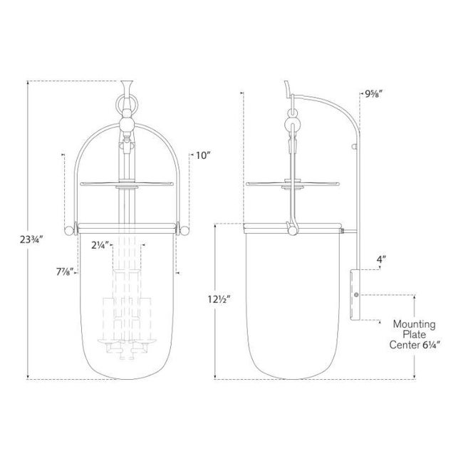 Transitional Chapman & Myers for Visual Comfort Signature Lorford Medium Sconce in Aged Iron with Antiqued Mercury Glass For Sale - Image 3 of 3