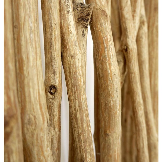 Decorative 3-Panel Room Divider in Wood Branches For Sale - Image 6 of 13