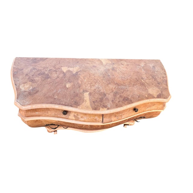 Mid 20th Century Pair Bombe Burl Wood Commodes Italy For Sale - Image 13 of 18