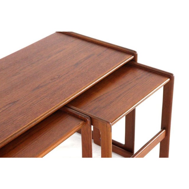 Beautiful set of 3 nesting tables, or a coffee table with 2 side tables if you will, from the brand Mogens Kold. The...