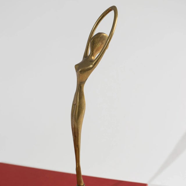 Mid-Century Modern Vintage Brass Ballerina Figure For Sale - Image 3 of 11