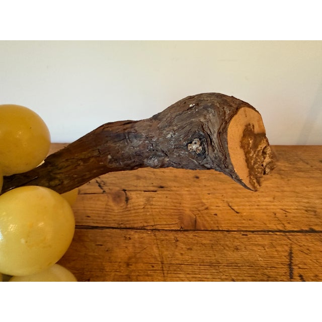 Mid 20th Century Vintage Italian Alabaster Grape Cluster, Extra Large, Wood/Vine Stem For Sale - Image 5 of 13