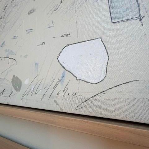 Abstract Pair of Abstract Mixed Media Paintings by Caleb Mahoney For Sale - Image 3 of 7