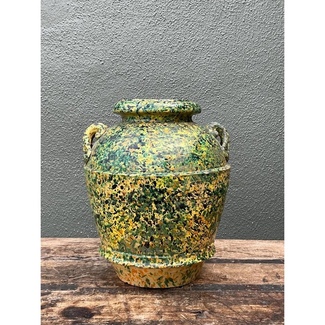 Late 20th Century Vintage Speckled Pottery Vessel For Sale - Image 5 of 12