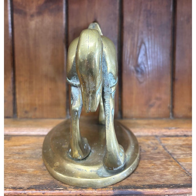 Vintage English Brass Horse For Sale - Image 4 of 6