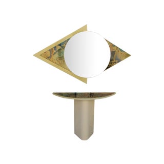 Lucite Console and Mirror Set For Sale