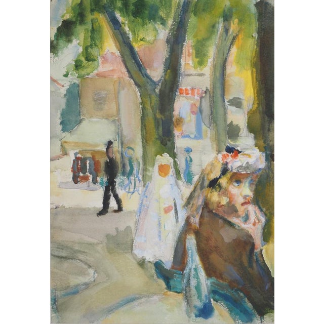 Kurt GROEGER (also known as Kurt Gorger, 1905-1952) Marseille: Woman at a café terrace and communicant, 1942 Original...