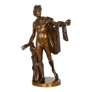 Fine Italian Grand Tour 19th Century Bronze Sculpture of Apollo Belvedere