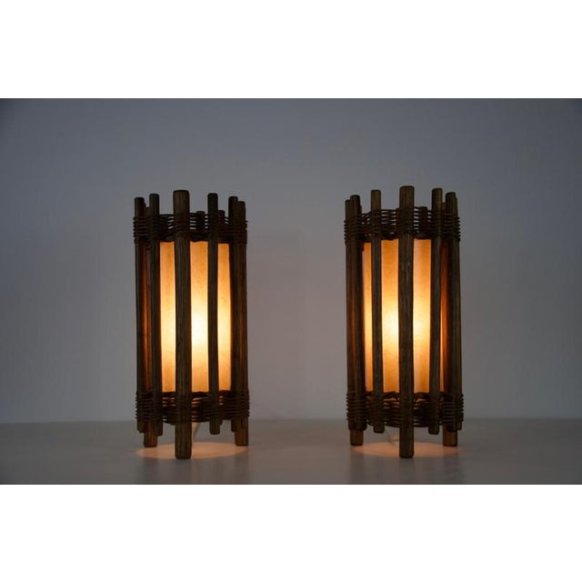 Mid-Century Wooden Table Lamps in the style of Temde, 1970s For Sale - Image 12 of 15