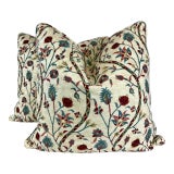 Carolina Irving "Kandyli" in Rose/Blue 22" Pillows-a Pair For Sale