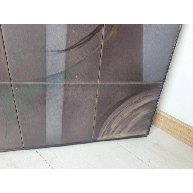 Mid-Century Modern Informal Painted Ceramic Tile Panel by Claudio Monotti for Studio Deruta, 1960s For Sale - Image 3 of 11