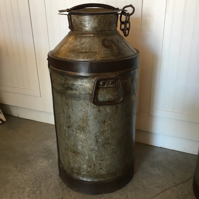 Antique Original Metal Milk Can For Sale - Image 13 of 13