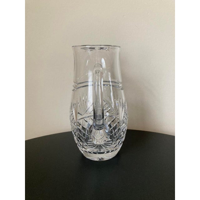 Early 20th Century Galway Irish Water Crystal Pitcher Blown Glass Design For Sale - Image 4 of 18
