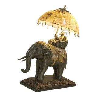 Maitland-Smith Elephant Ride Table Lamp For Sale