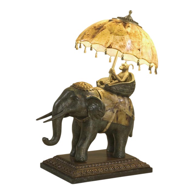 Maitland-Smith Elephant Ride Table Lamp For Sale