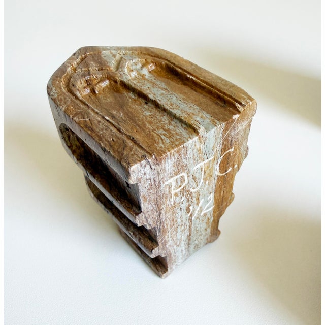 Gothic Architectural Study in Hand Carved Marble, a Collection of 5, Dated 1912 For Sale - Image 9 of 11