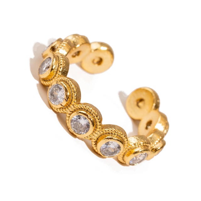 Early 21st Century Eternal Diamond Adjustable Gold Plated Stackable Ring, Size 8 For Sale - Image 5 of 8