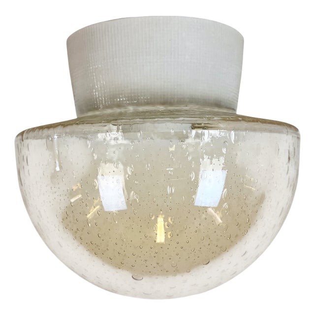 Vintage White Porcelain Ceiling Light, 1970s For Sale