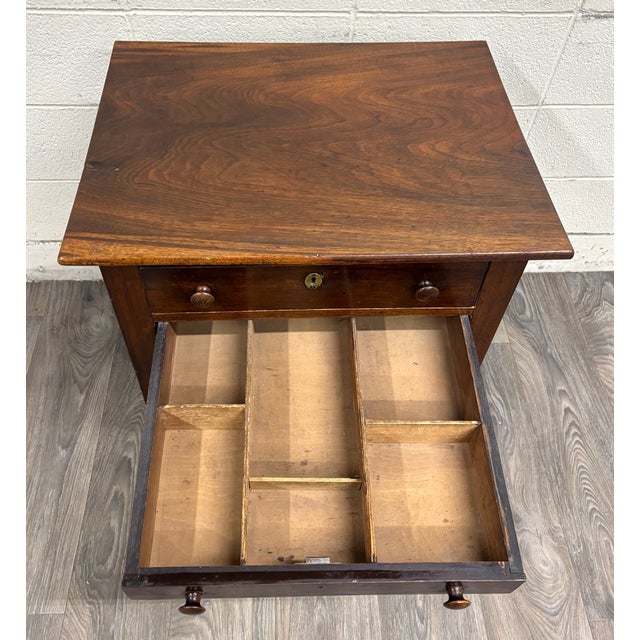 Antique Primitive Work Table Sewing Stand Desk For Sale - Image 13 of 16