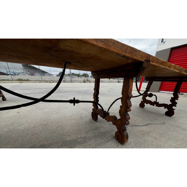 Monumental 18th-Century Spanish Baroque Style Walnut Trestle Dining / Refectory Table For Sale - Image 15 of 18
