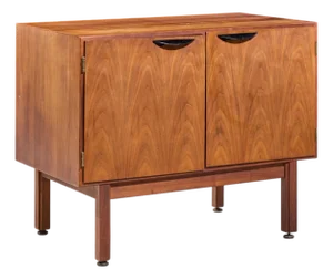 Jens Risom Mid Century Walnut 2 Door Cabinet Credenza