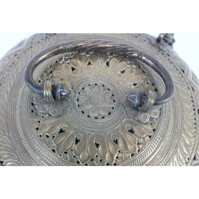 Antique Middle Eastern/Persian Brass Large Container Betel Box For Sale - Image 6 of 7