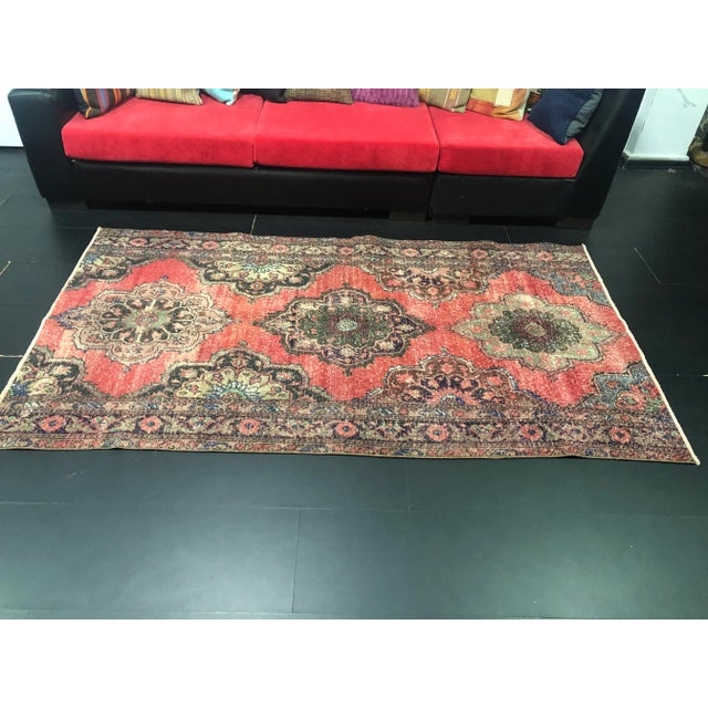 Vintage Anatolian Rug in Cotton & Wool For Sale - Image 4 of 8