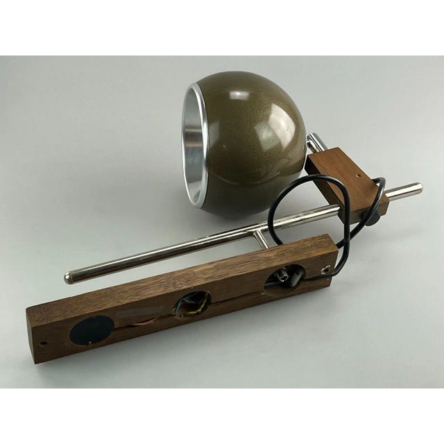 Brown Space Age Sconce in Teak & Metal from Temde For Sale - Image 8 of 13