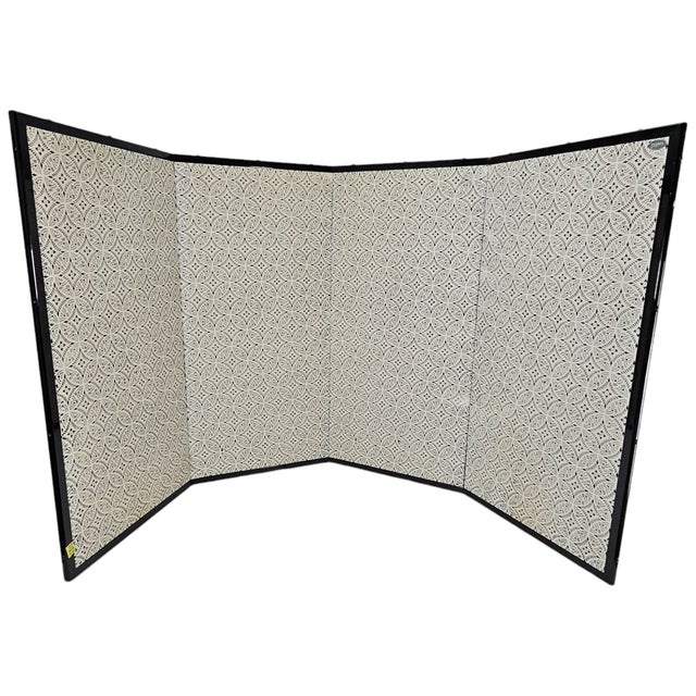 Japanese Showa Byobu Screen Divider "Flower Cart" Four Panel Japan 71"l For Sale - Image 9 of 10