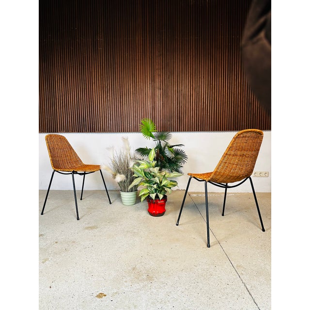 Wicker Chairs attributed to Gianfranco Legler, Italy, 1950s, Set of 2 For Sale - Image 15 of 16