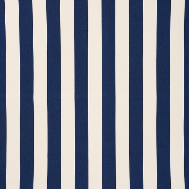 Contemporary Sample - Schumacher Cabana Stripe Indoor & Outdoor Fabric in Navy For Sale - Image 3 of 3