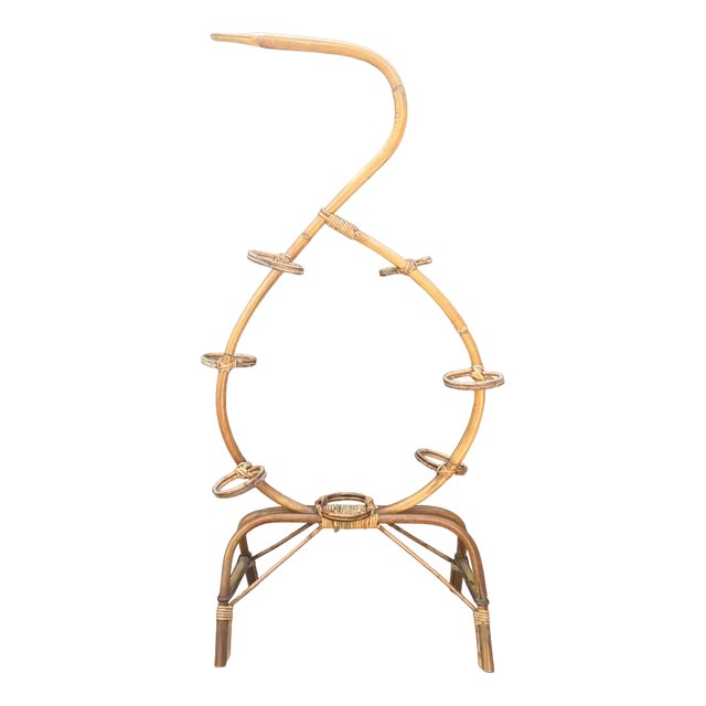 Vintage Italian Bamboo Carrier, 1970s For Sale