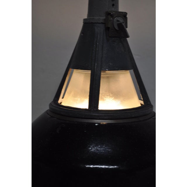 Vintage Industrial Enamel Pendant Lamp, 1950s For Sale - Image 4 of 10