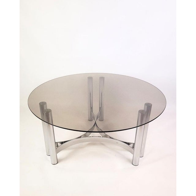 Vintage Coffee Table with Smoked Glass Top, 1970s For Sale - Image 3 of 18